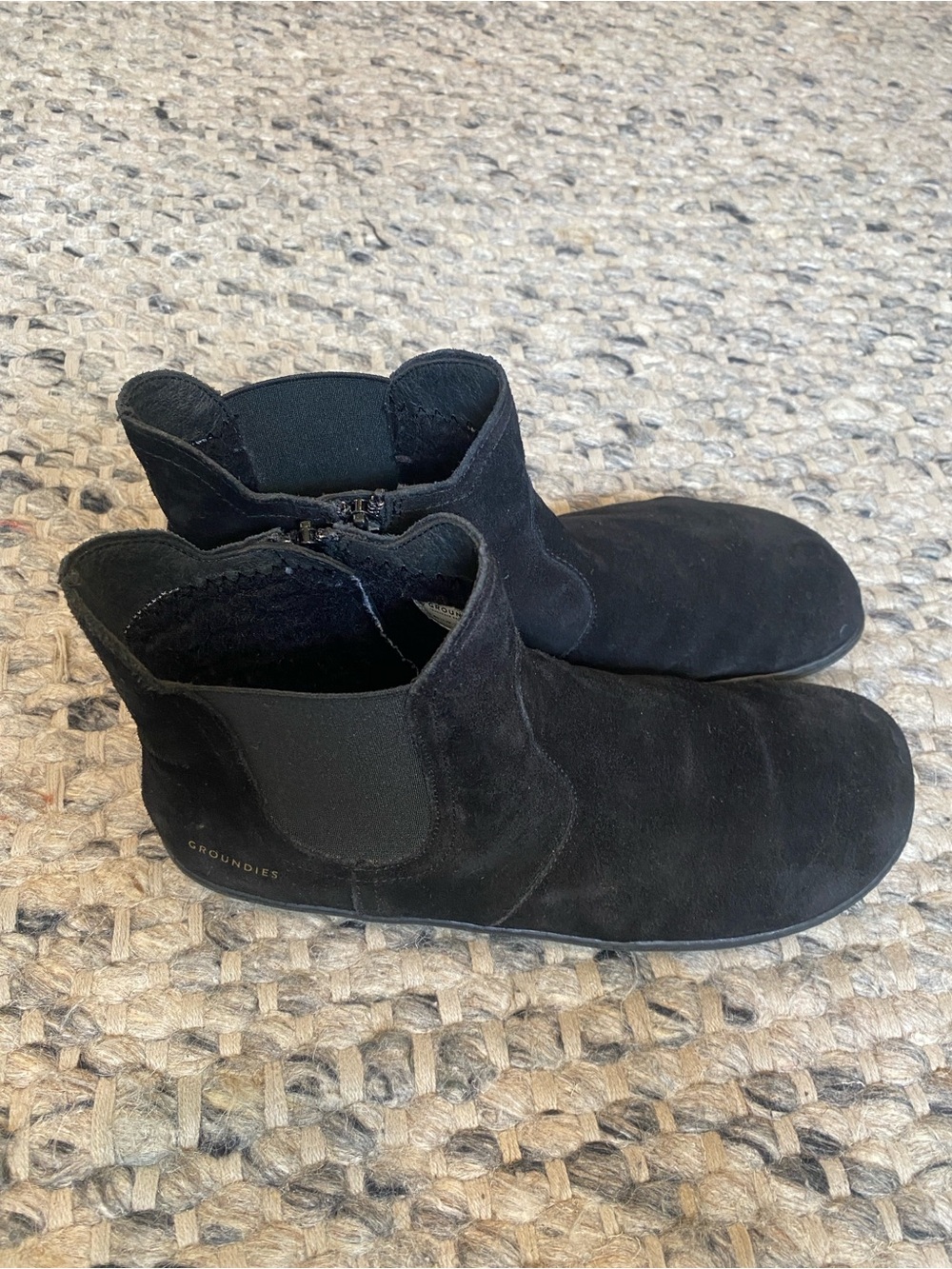 Groundies Black Suede Chelsea Ankle Boots